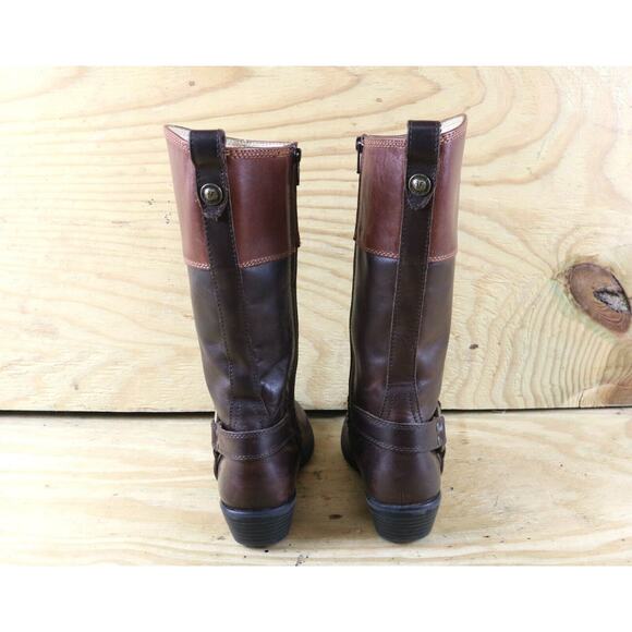 Frye Small Frye Boots Youth 12 Brown Leather Melissa 2 Tone Harness Girls Riding - Picture 3 of 11